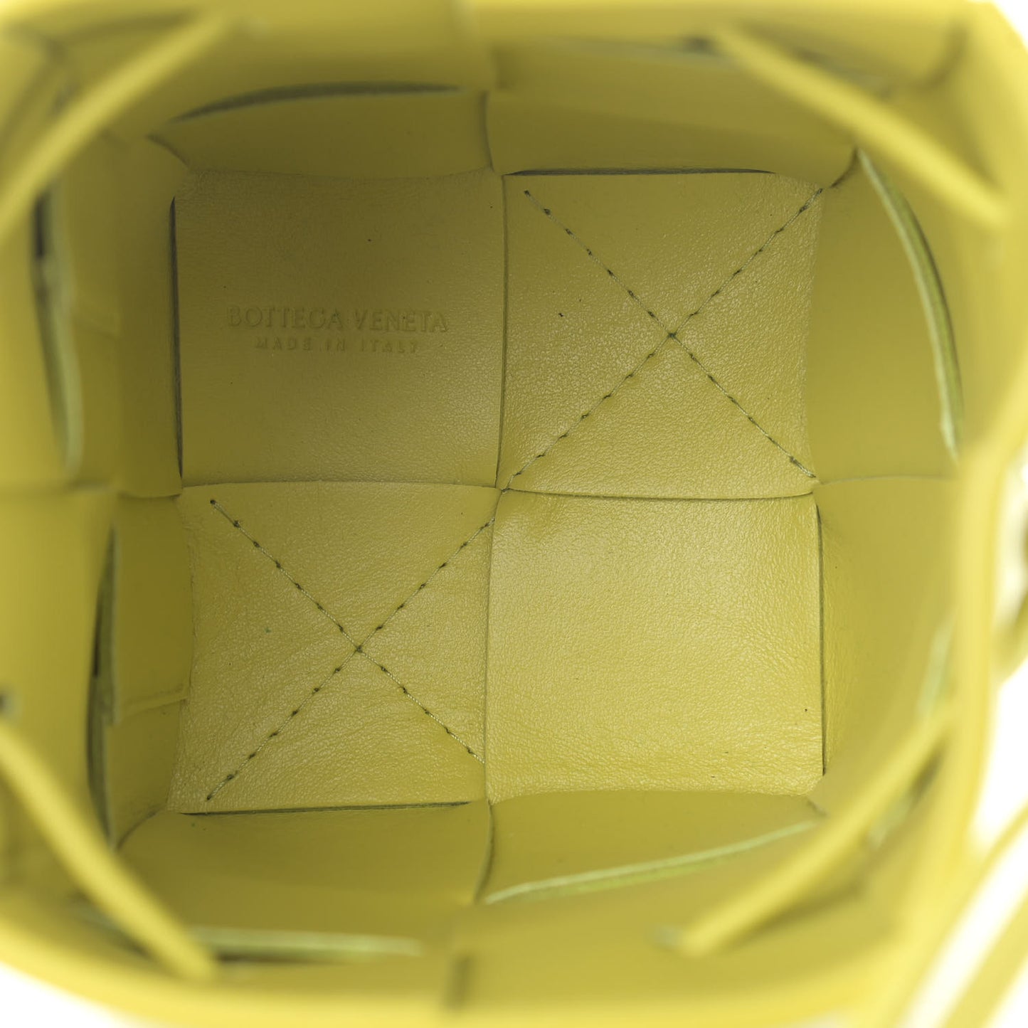 Nappa Maxi Intrecciato Mini Cassette Bucket Bag Kiwi