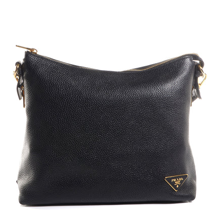 Prada Vitello Daino Side Zip Hobo Nero Black 1 of 12