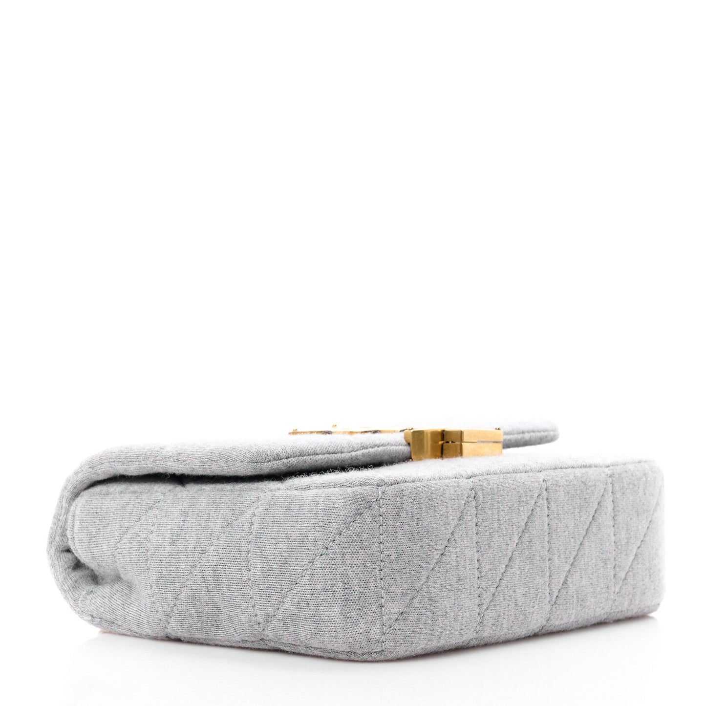 Jersey Wool Patchwork Monogram Mini Jamie Baguette Grigio