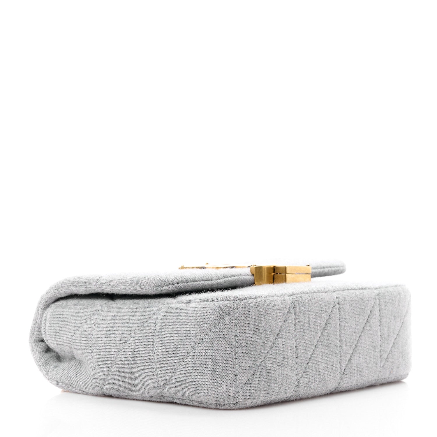 Saint Laurent Jersey Wool Patchwork Monogram Mini Jamie Baguette Grigio 4 of 10