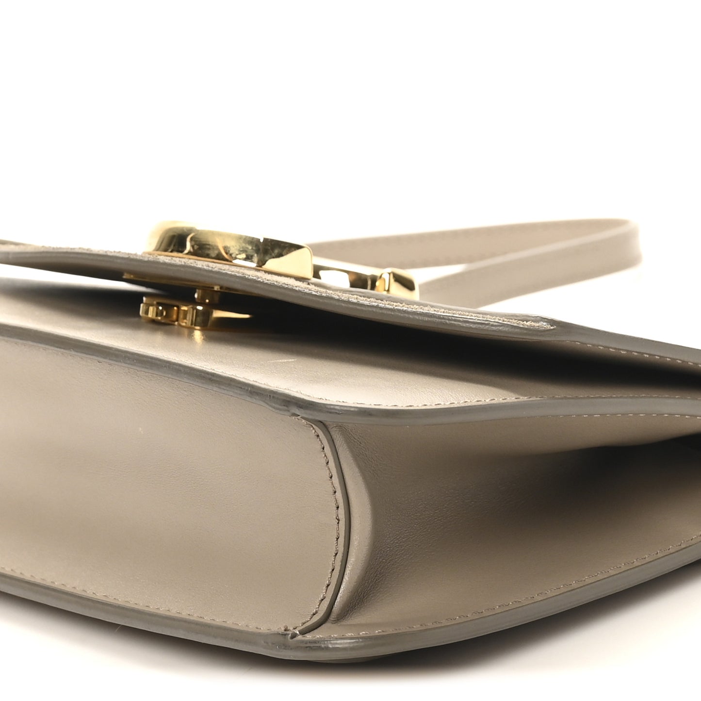 Calfskin Suede C Clutch With Chain Motty Grey