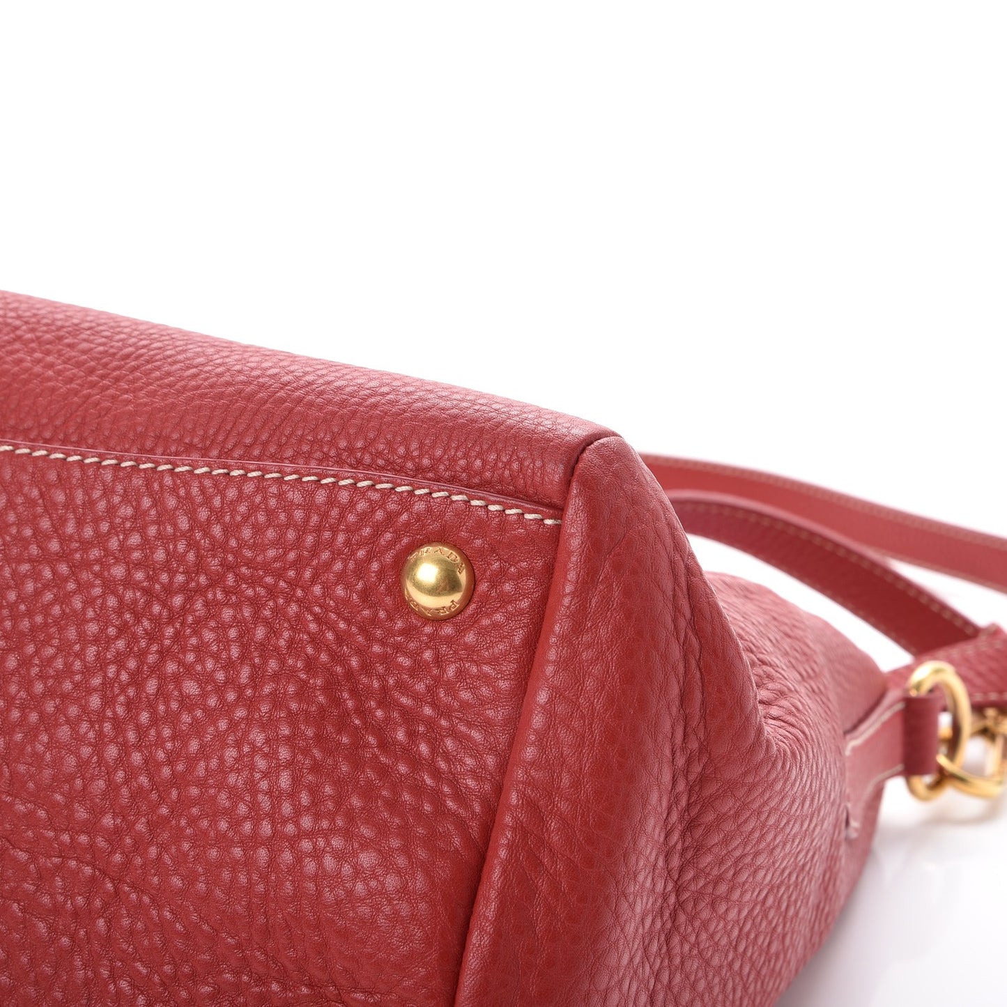 Vitello Daino Top Handle Shoulder Bag Rosso