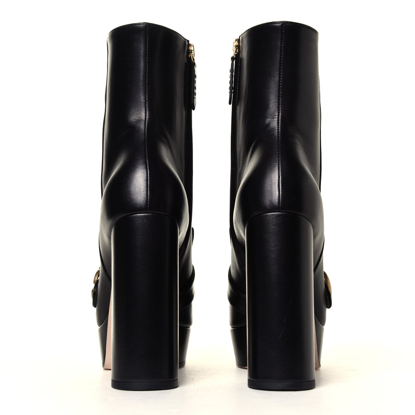 Malaga Kid GG Marmont Fringe Platform Ankle Boots 39 Black