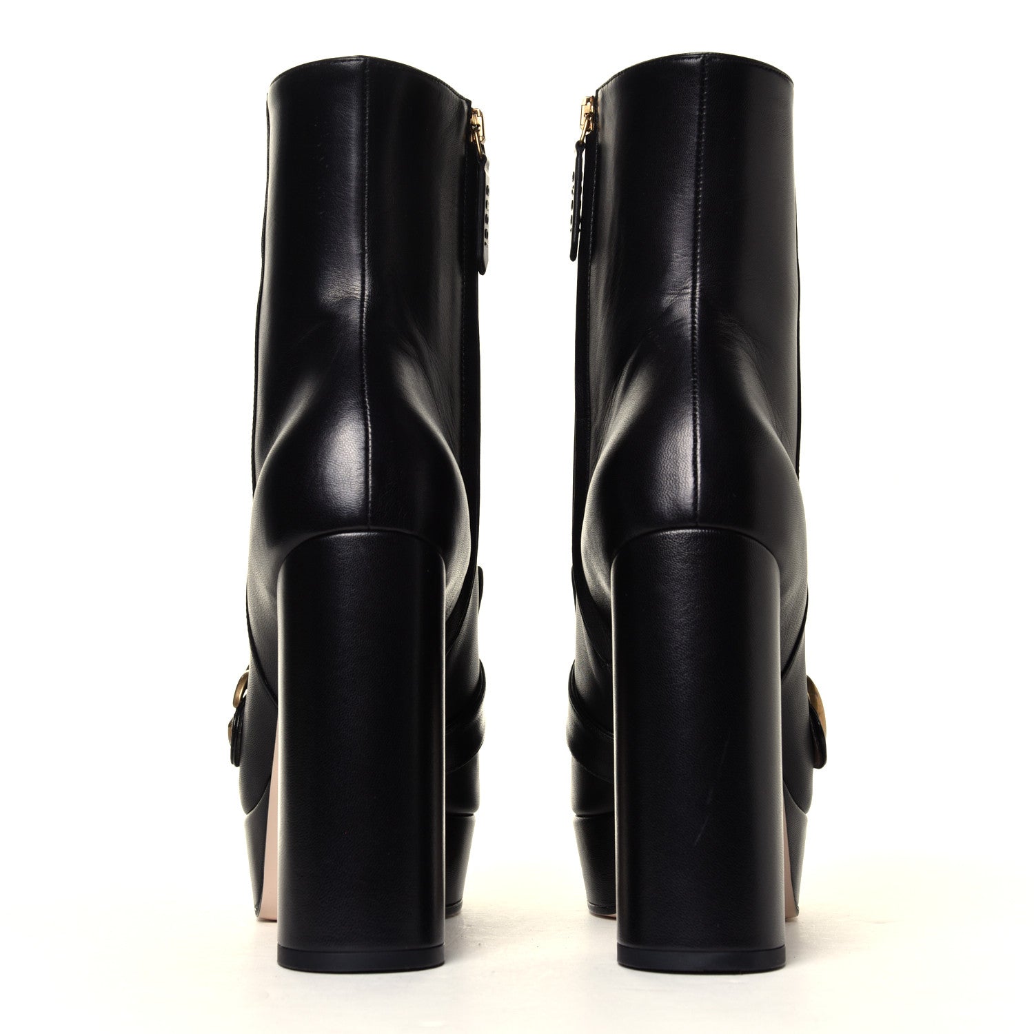 Gucci Malaga Kid GG Marmont Fringe Platform Ankle Boots 39 Black 5 of 5