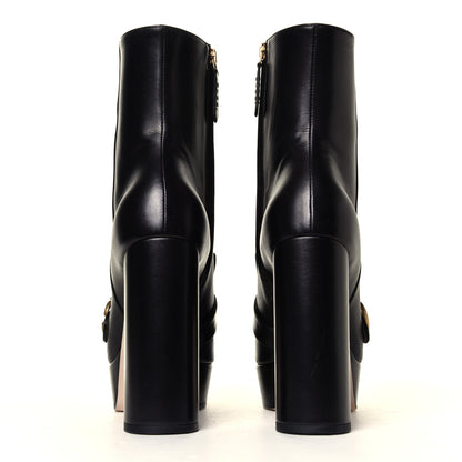 Gucci Malaga Kid GG Marmont Fringe Platform Ankle Boots 39 Black 5 of 5