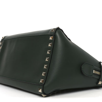 Valentino Garavani Vitello Small Rockstud Double Handle Tote Smeraldo 9 of 9