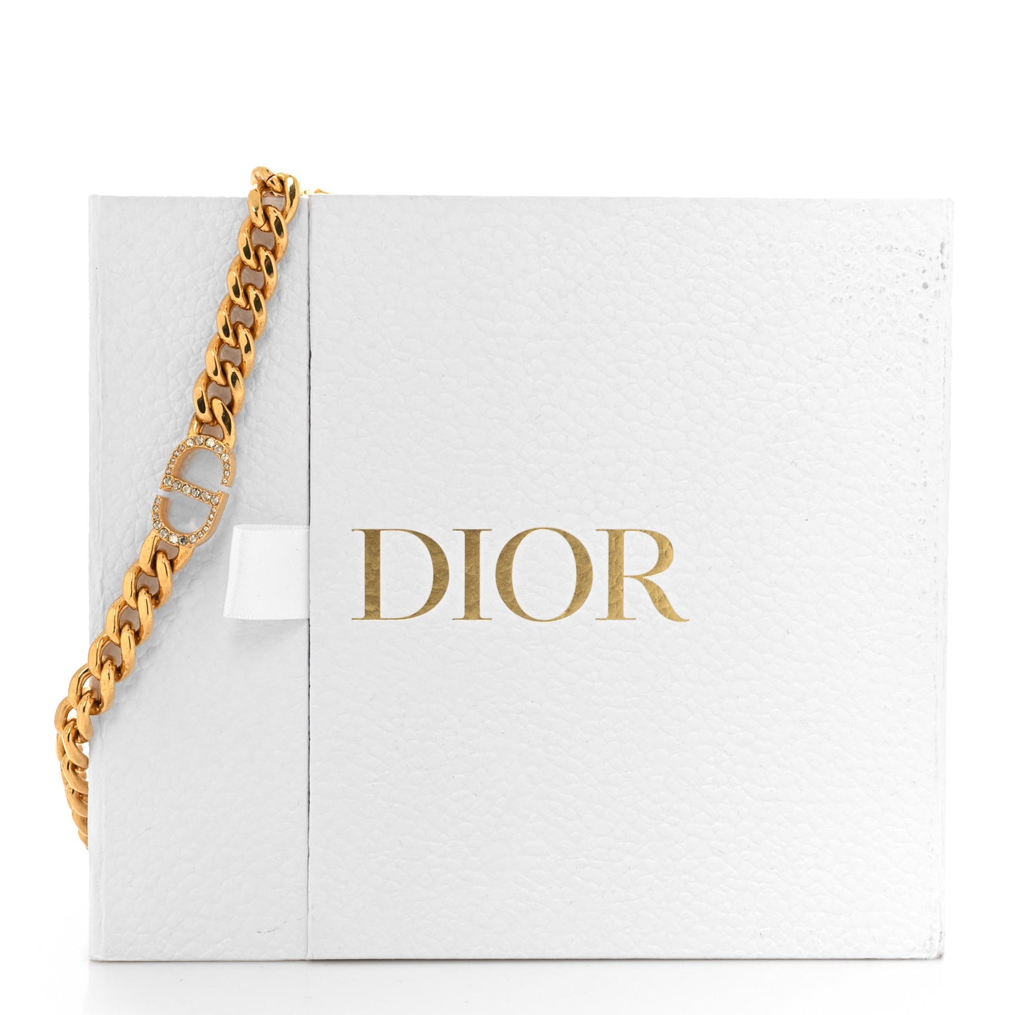 Metal Crystal 30 Montaigne Necklace Gold