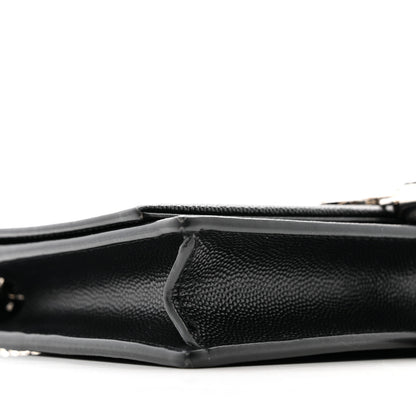 Saint Laurent Grain De Poudre Classic Monogram Kate Tassel Chain Wallet Black 9 of 13
