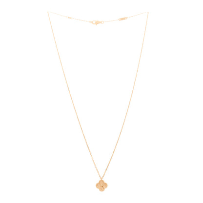 Van Cleef & Arpels 18K Rose Gold Sweet Alhambra Pendant Necklace 3 of 6