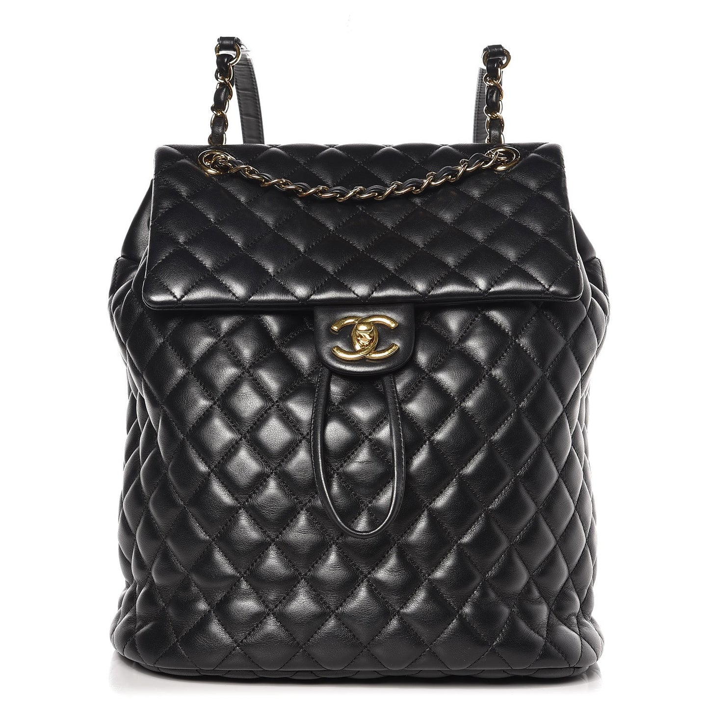 Calfskin Quilted Large Urban Spirit Backpack Black