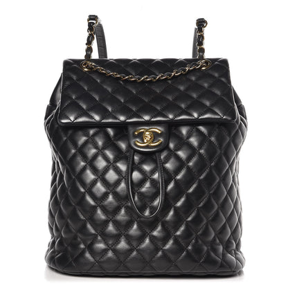Chanel Calfskin Quilted Large Urban Spirit Backpack Black 1 of 8