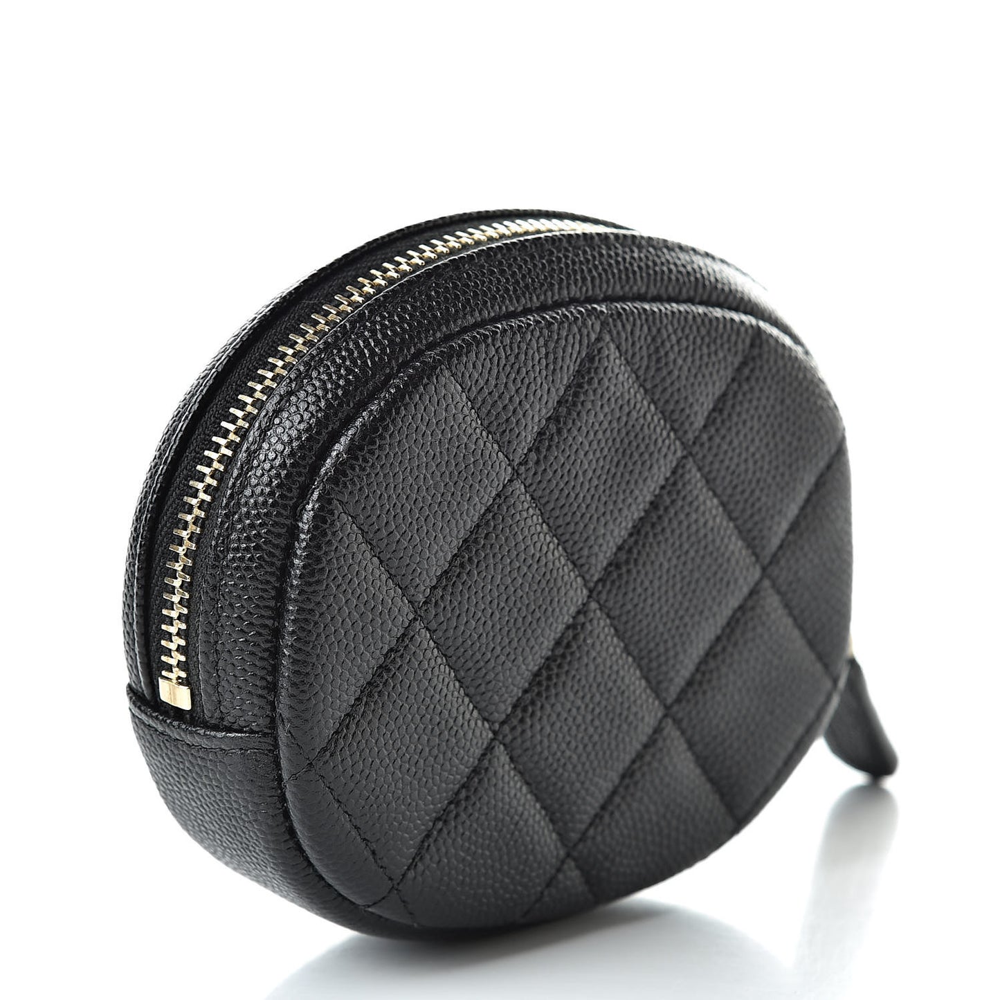 Caviar Quilted Zip Around Classic Coin Purse Black
