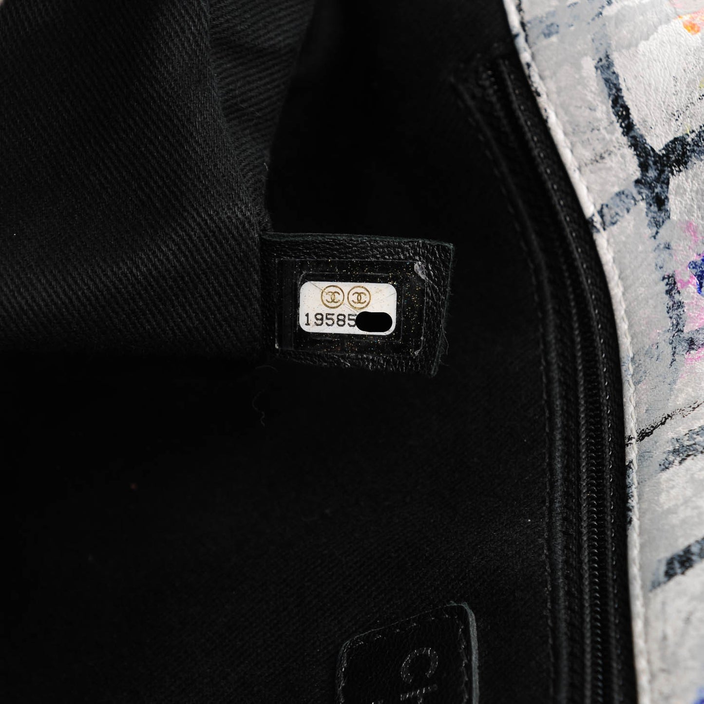 Calfskin Hand Painted Graffiti Flap Multicolor