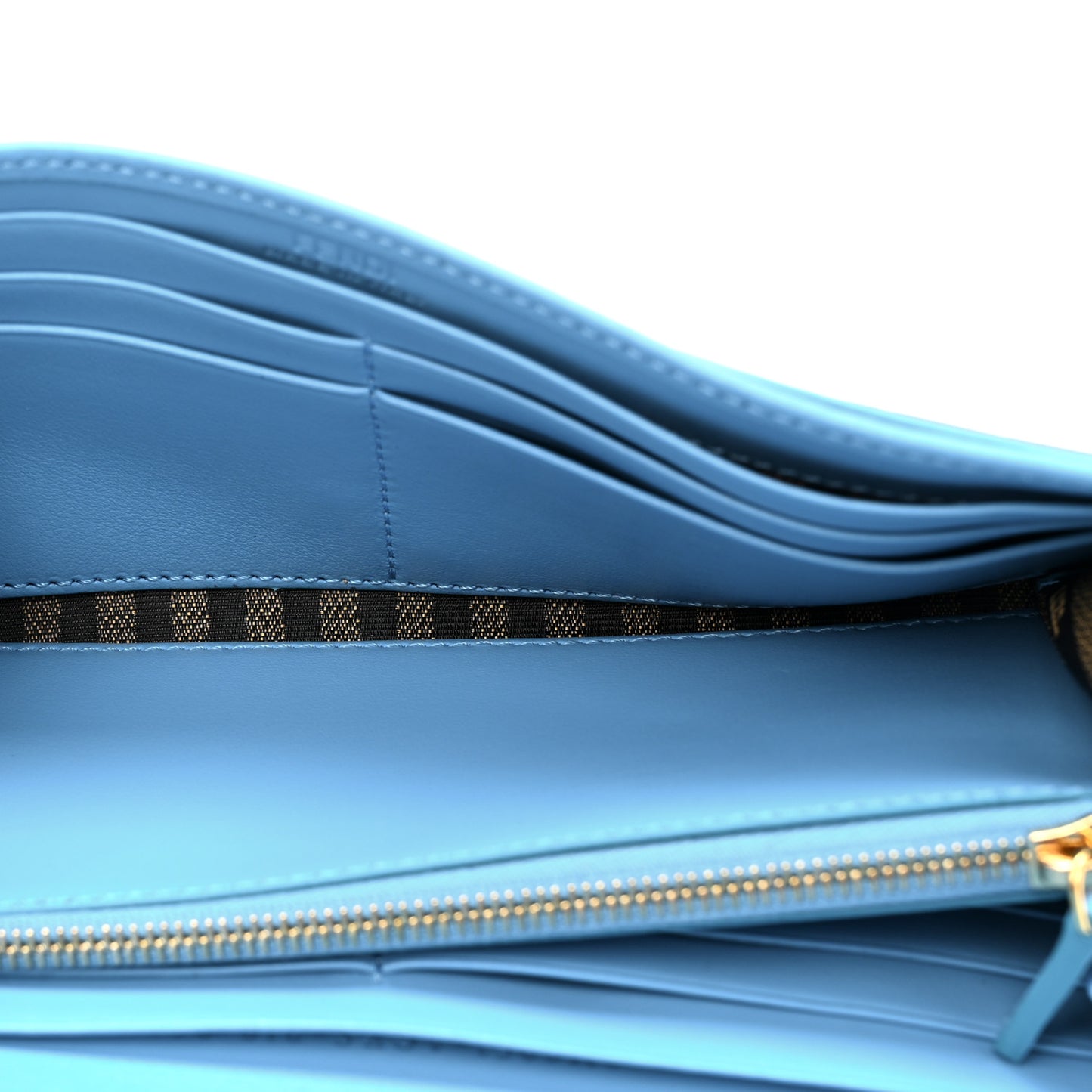 X SARAH COLEMAN Vitello Liberty Ceylon Micro FF Fish Eye Embossed Continental Envelope Wallet Multicolor Cyber Blue