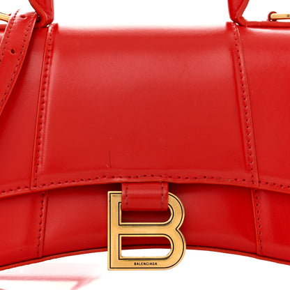 Balenciaga Shiny Box Calfskin Hourglass Top Handle Bag XS Bright Red 7 of 12