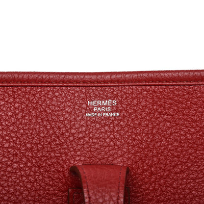Hermes Taurillon Clemence Evelyne III PM Rouge Garance 6 of 8