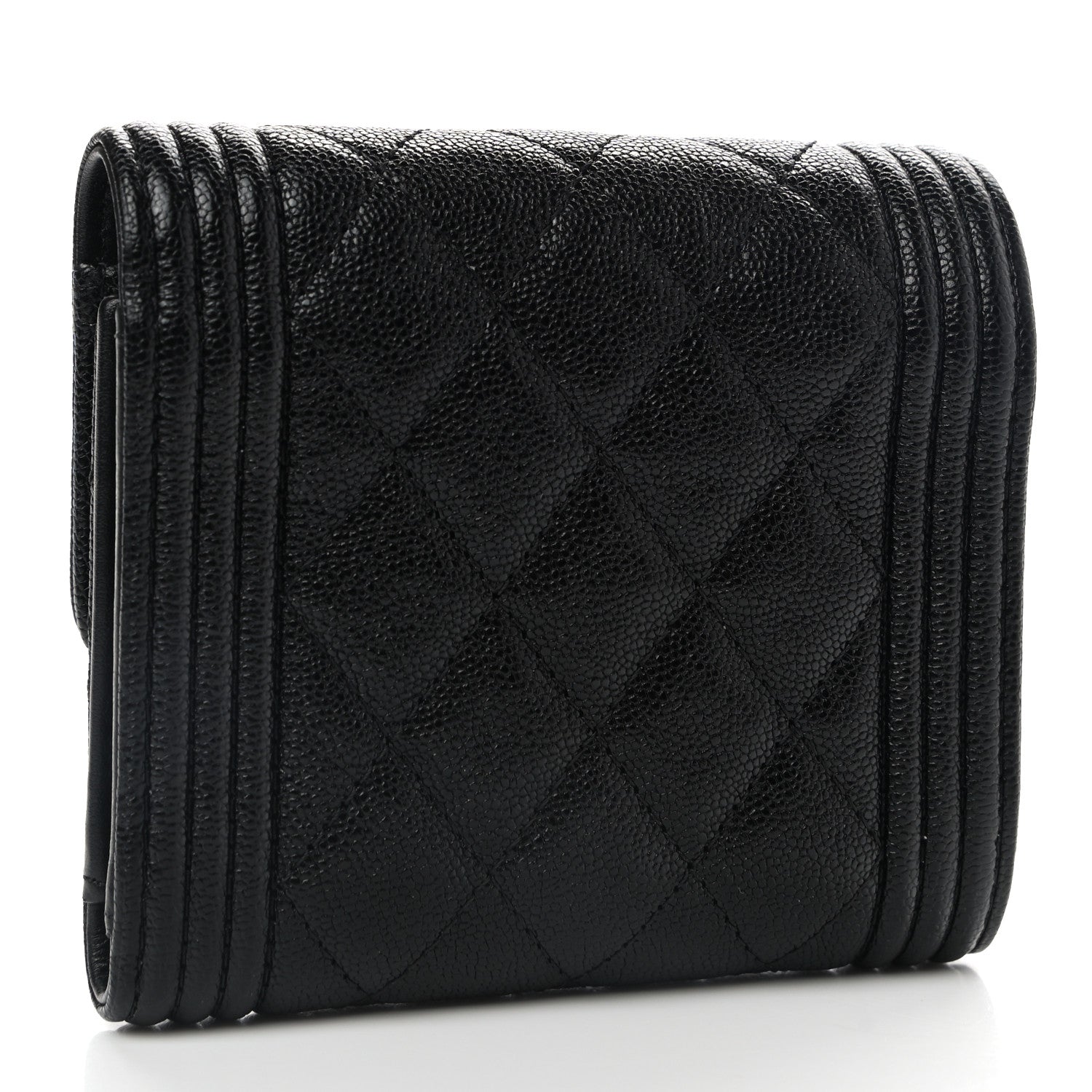 Chanel Caviar Quilted Compact Boy Wallet Black 3 of 8