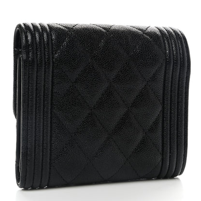 Chanel Caviar Quilted Compact Boy Wallet Black 3 of 8