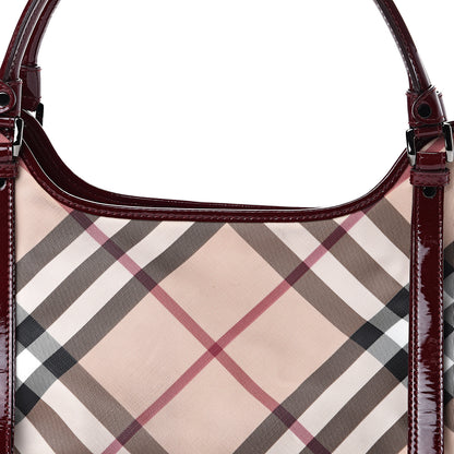 Burberry Patent Supernova Check Ashmore Tote Red 7 of 15