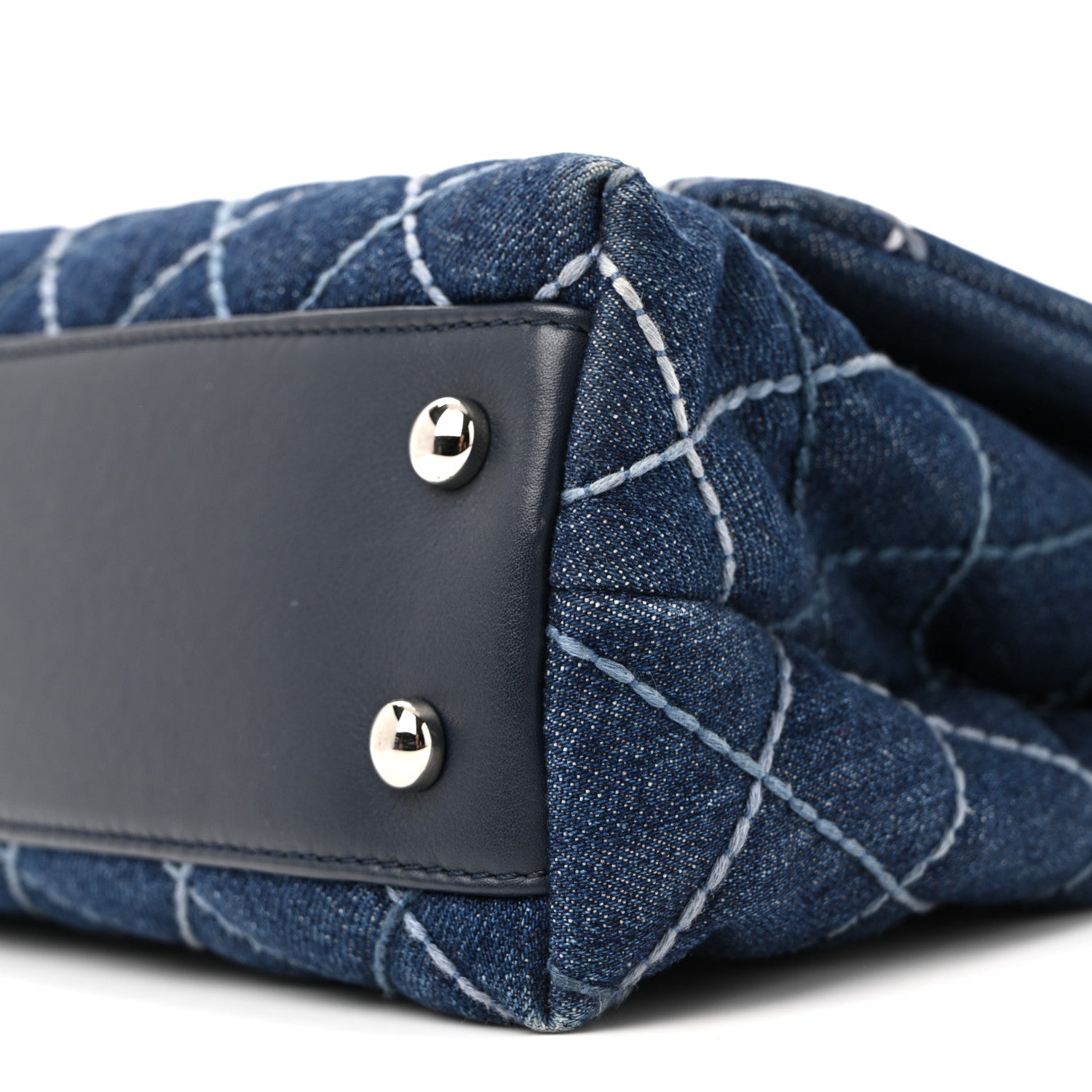 Chanel Denim Quilted Mini Coco Handle Flap Blue 28 of 40