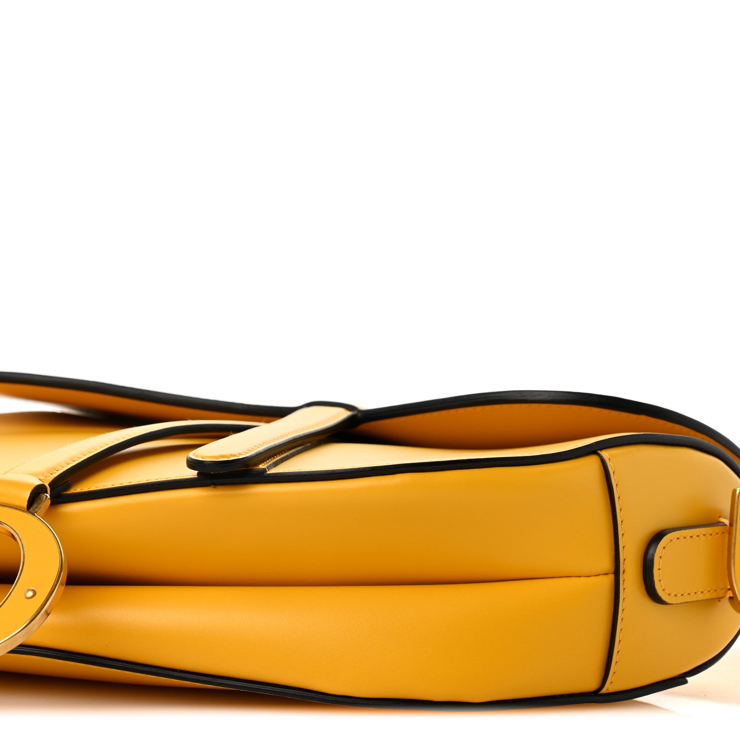 Christian Dior Calfskin Calfskin Saddle Bag With Strap Yellow 10 of 11