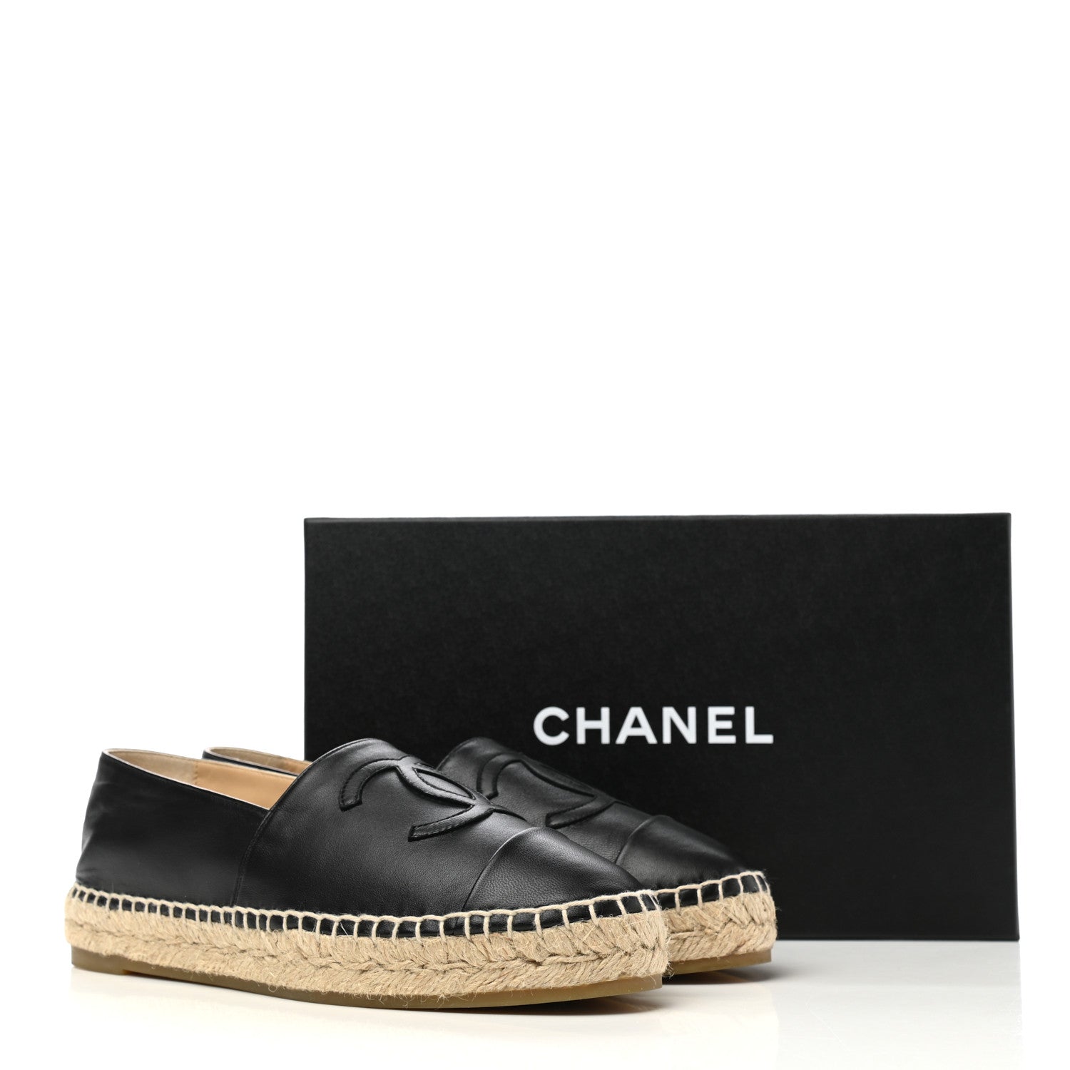 Chanel Lambskin CC Espadrilles 38 Black 9 of 9