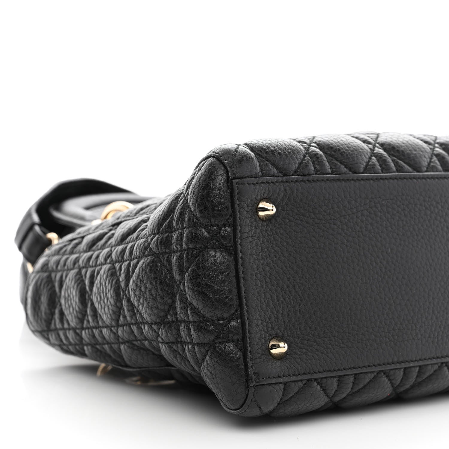 Christian Dior Grained Calfskin Cannage Medium Supple Lady Dior Black 9 of 10