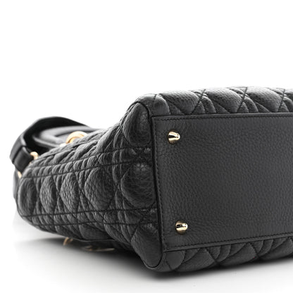 Christian Dior Grained Calfskin Cannage Medium Supple Lady Dior Black 9 of 10