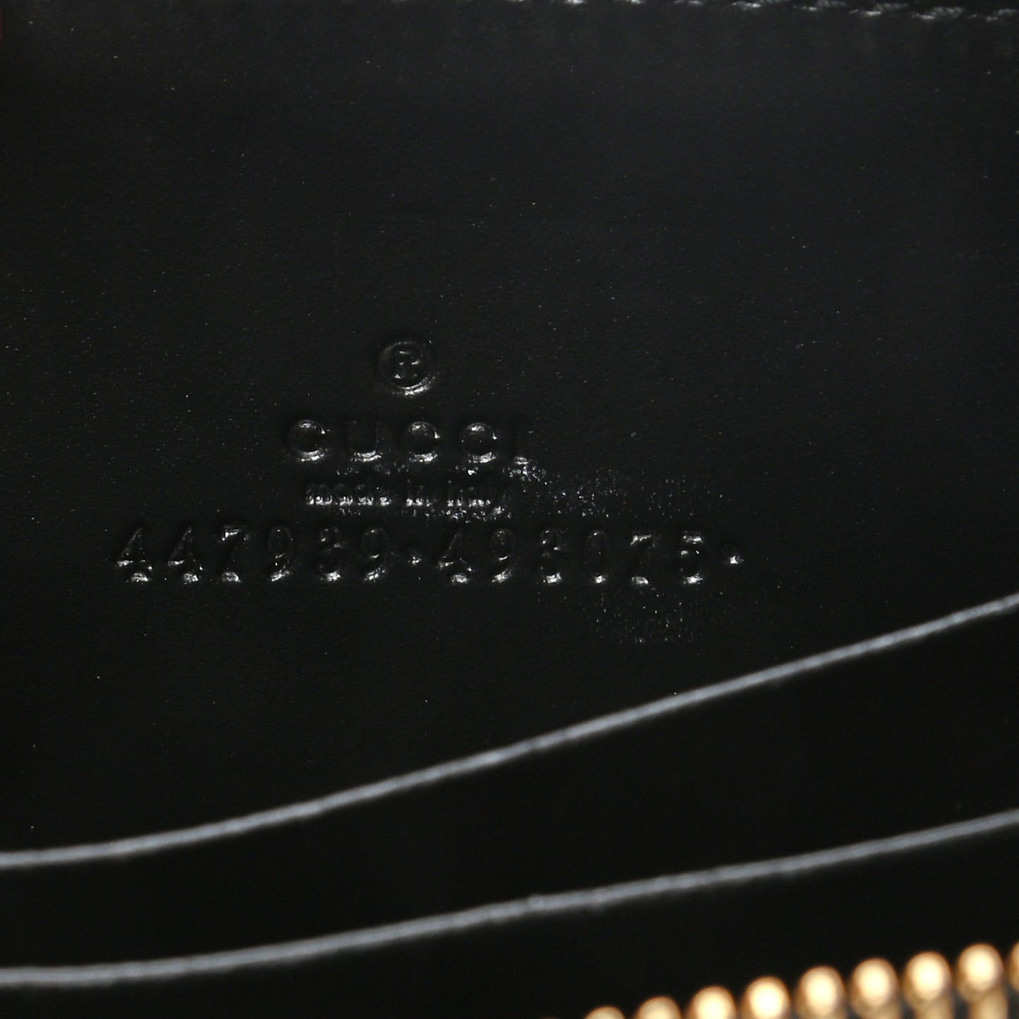 Guccissima Zip Around Card Case Black