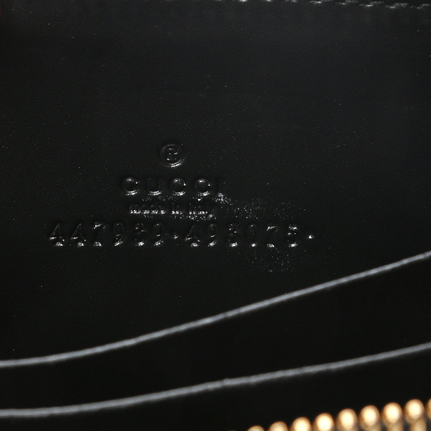 Gucci Guccissima Zip Around Card Case Black 6 of 6