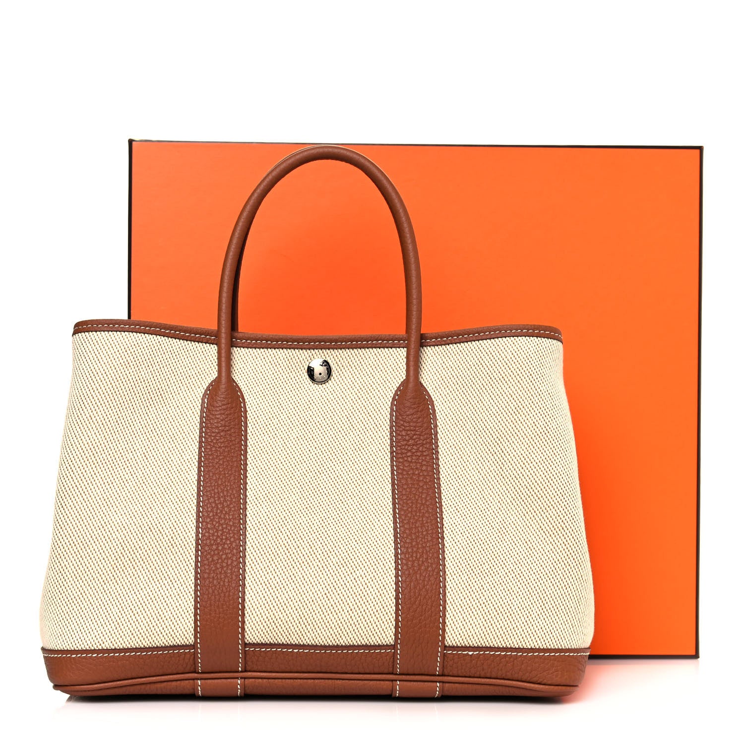 Hermes Twill H Negonda Garden Party 30 TPM Tote Ecru Desert Gold 11 of 11