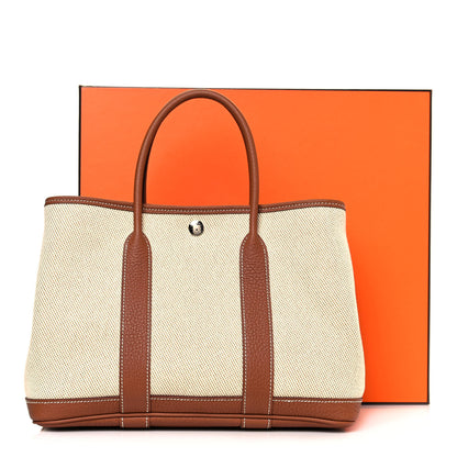 Hermes Twill H Negonda Garden Party 30 TPM Tote Ecru Desert Gold 11 of 11