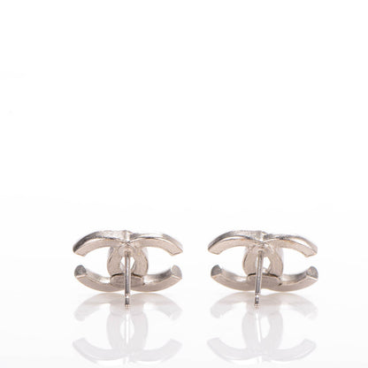 Chanel Crystal CC Earrings Grey Silver 3 of 5