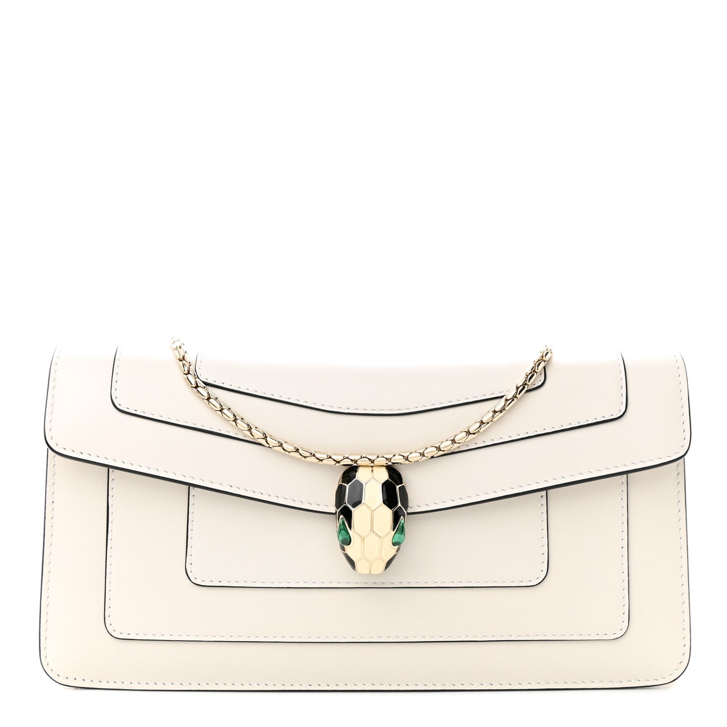 Calfskin Serpenti Forever Shoulder Bag White