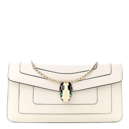 Bulgari Calfskin Serpenti Forever Shoulder Bag White 1 of 12