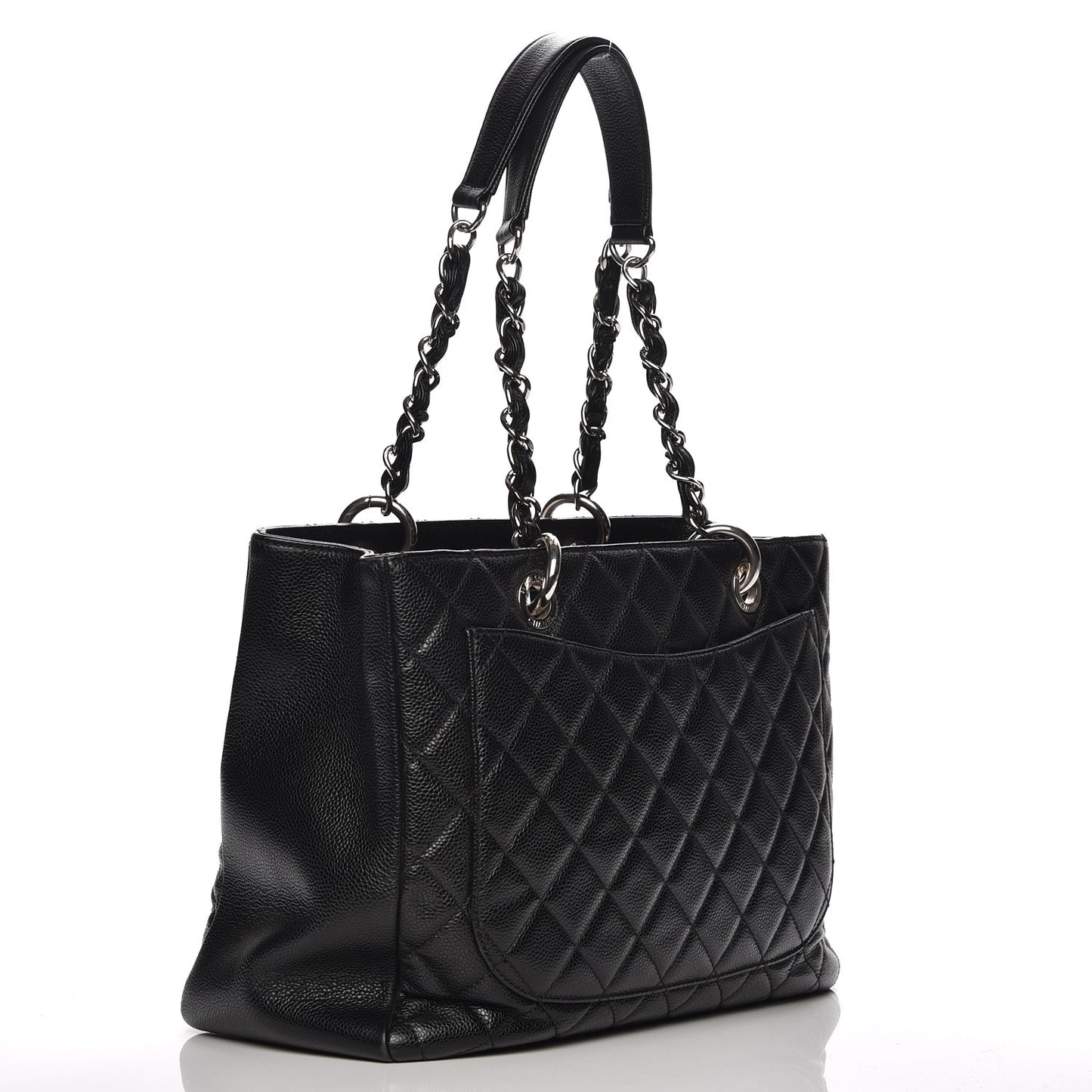 Caviar Quilted Grand Shopping Tote GST Black