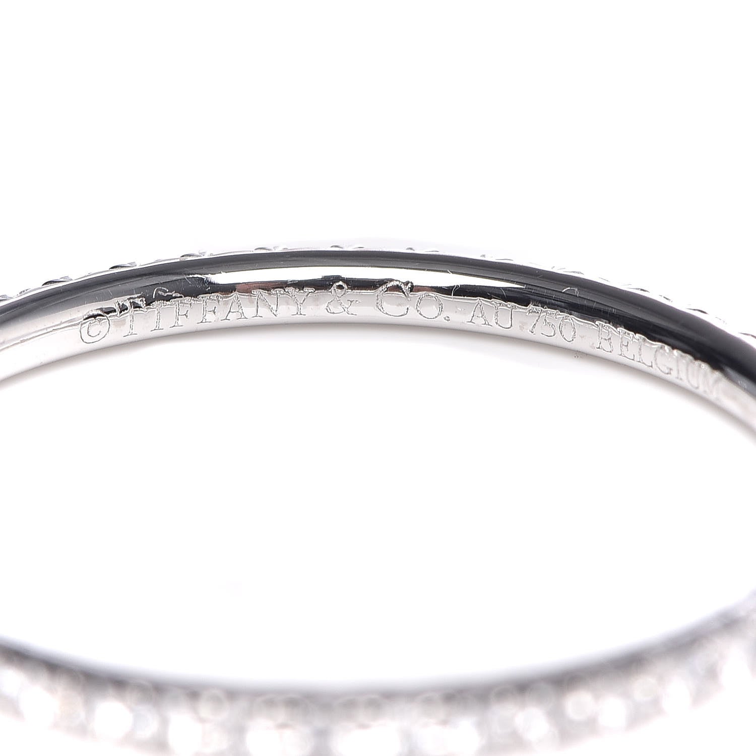 Tiffany 18K White Gold Diamond Metro Band Ring 53 6.5 4 of 4