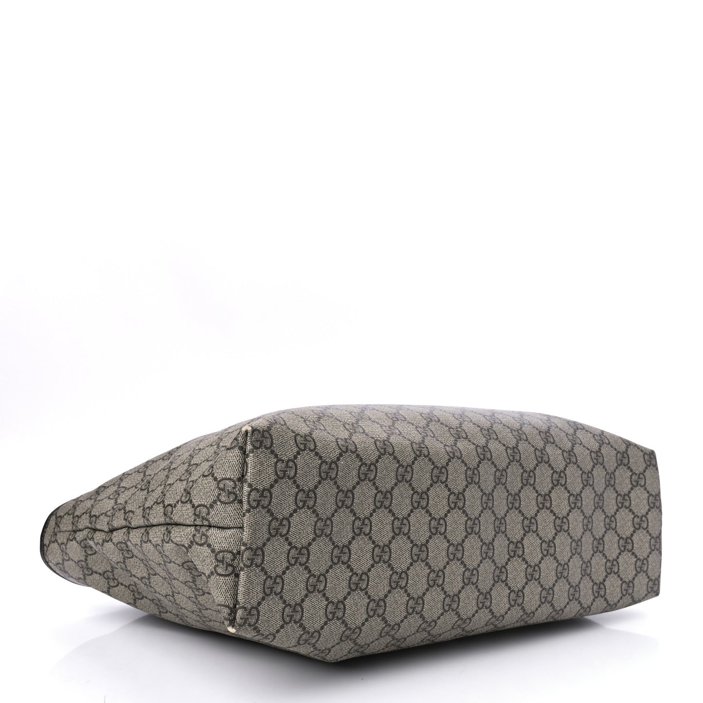 GG Supreme Monogram Medium Zippered Shopping Tote Dark Brown