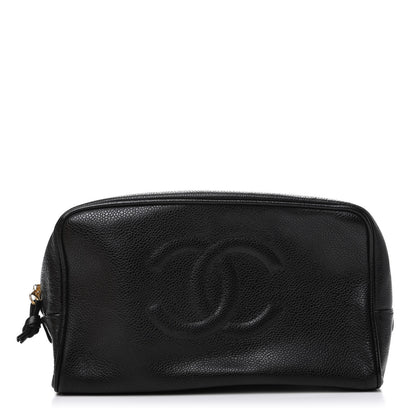 Chanel Caviar Timeless CC Cosmetic Pouch Bag Black 1 of 8