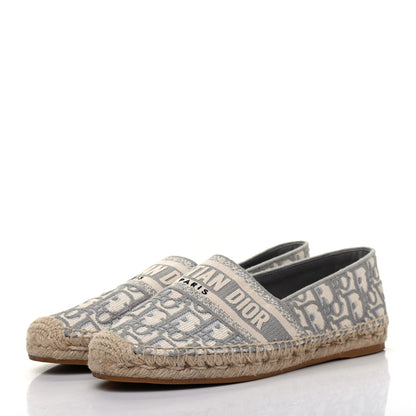 Christian Dior Oblique Embroidered Granville 15mm Espadrilles 38 Grey Stone 3 of 12