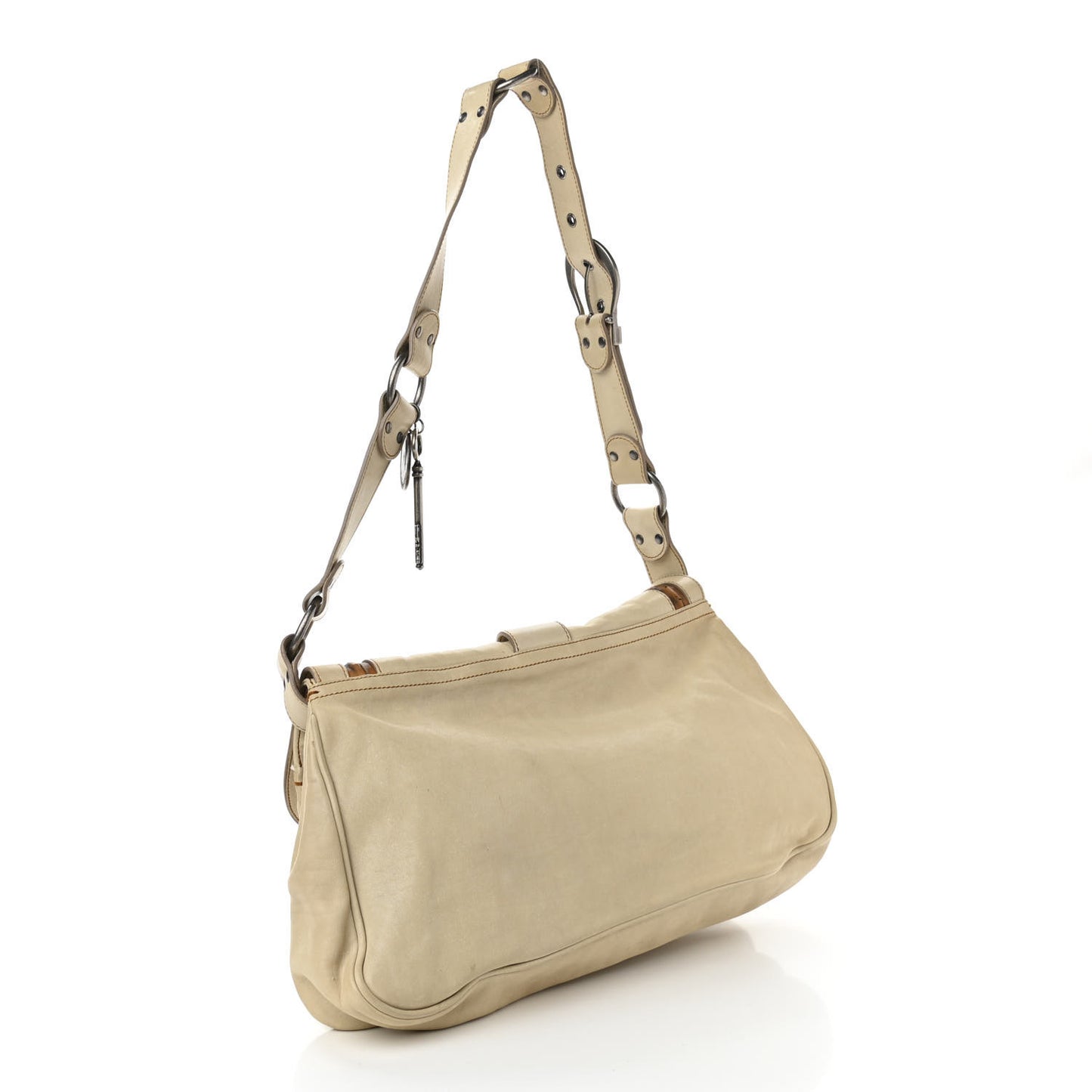 Calfskin Medium Gaucho Double Saddle Bag Ivory