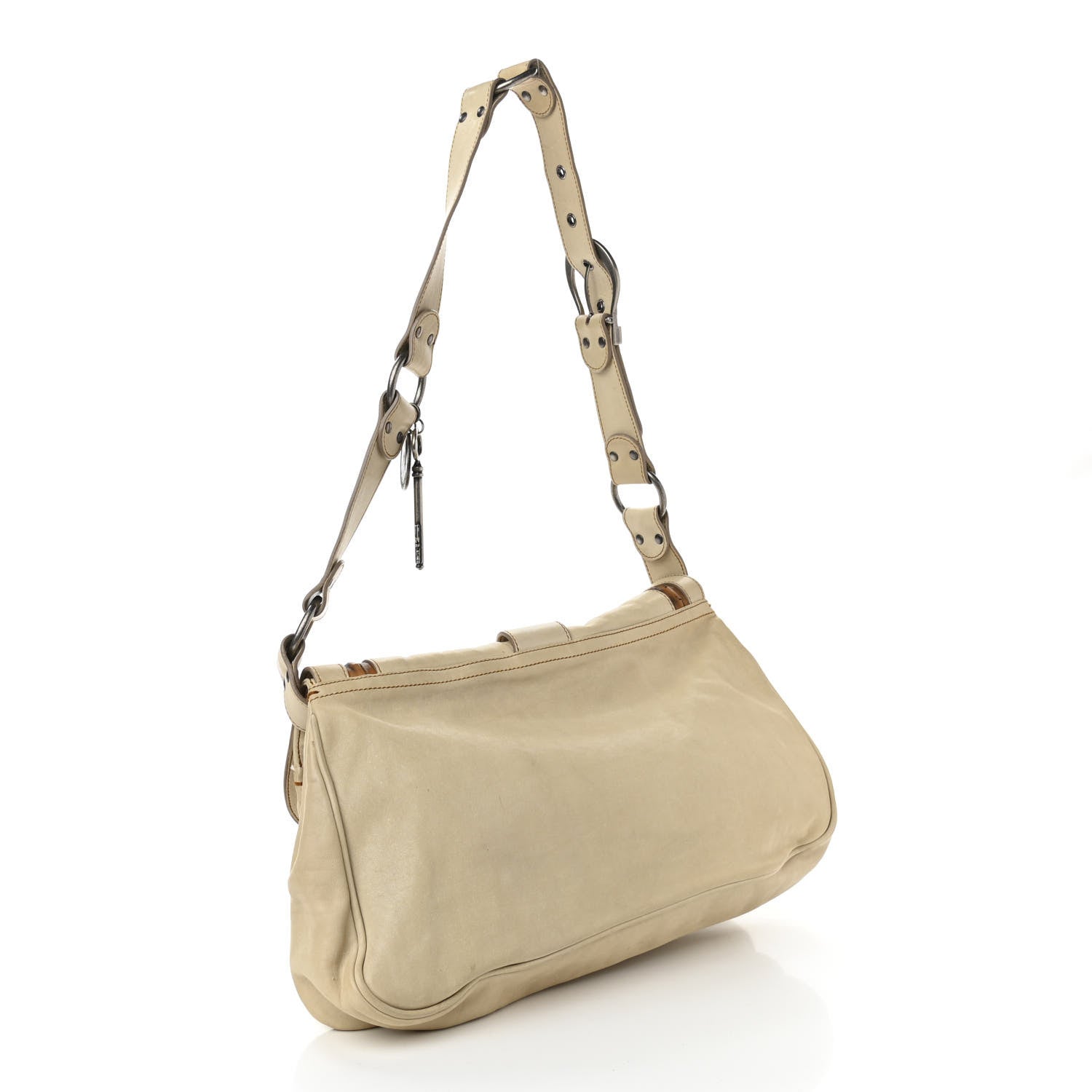 Christian Dior Calfskin Medium Gaucho Double Saddle Bag Ivory 2 of 17
