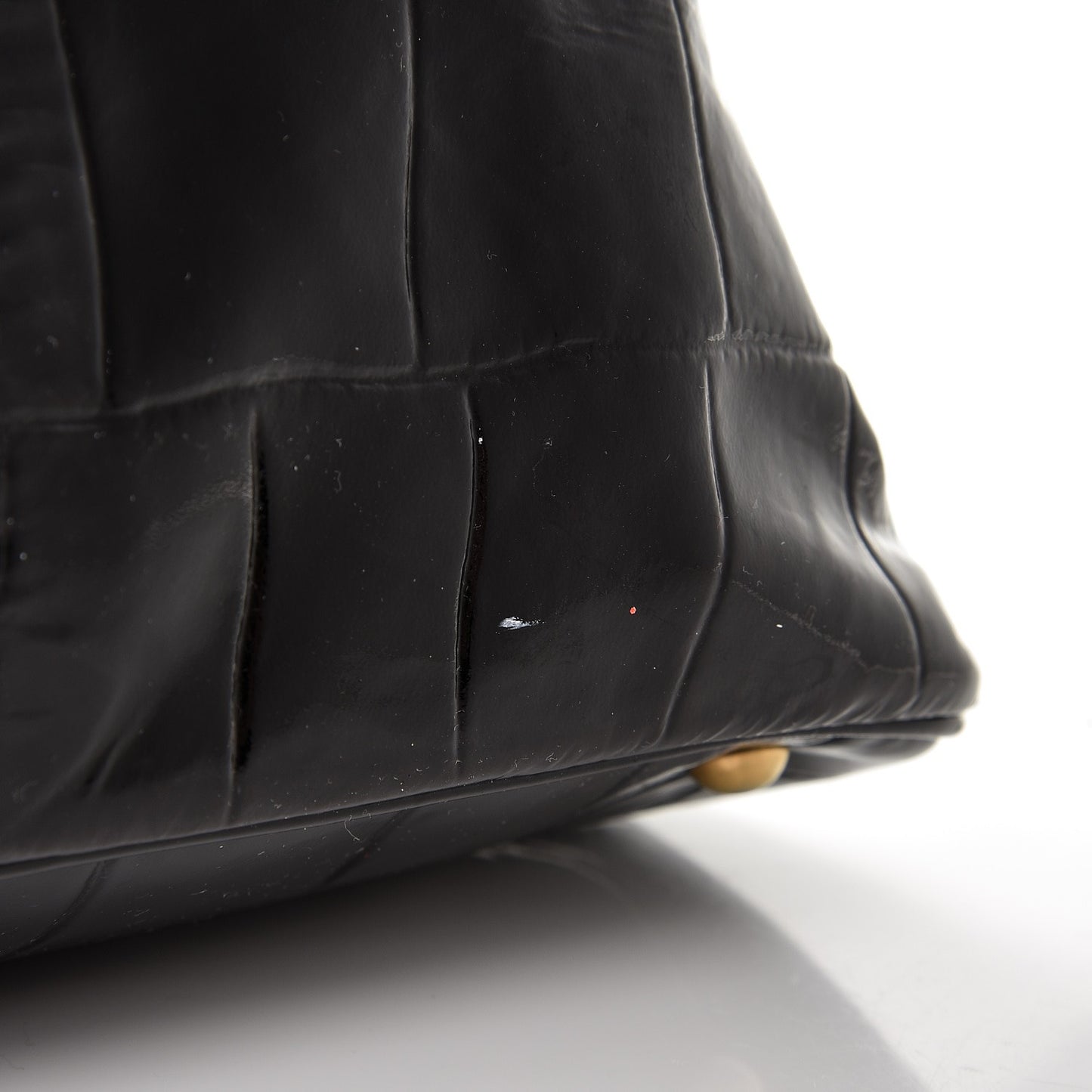 Crocodile Embossed Patent Large Muse Black