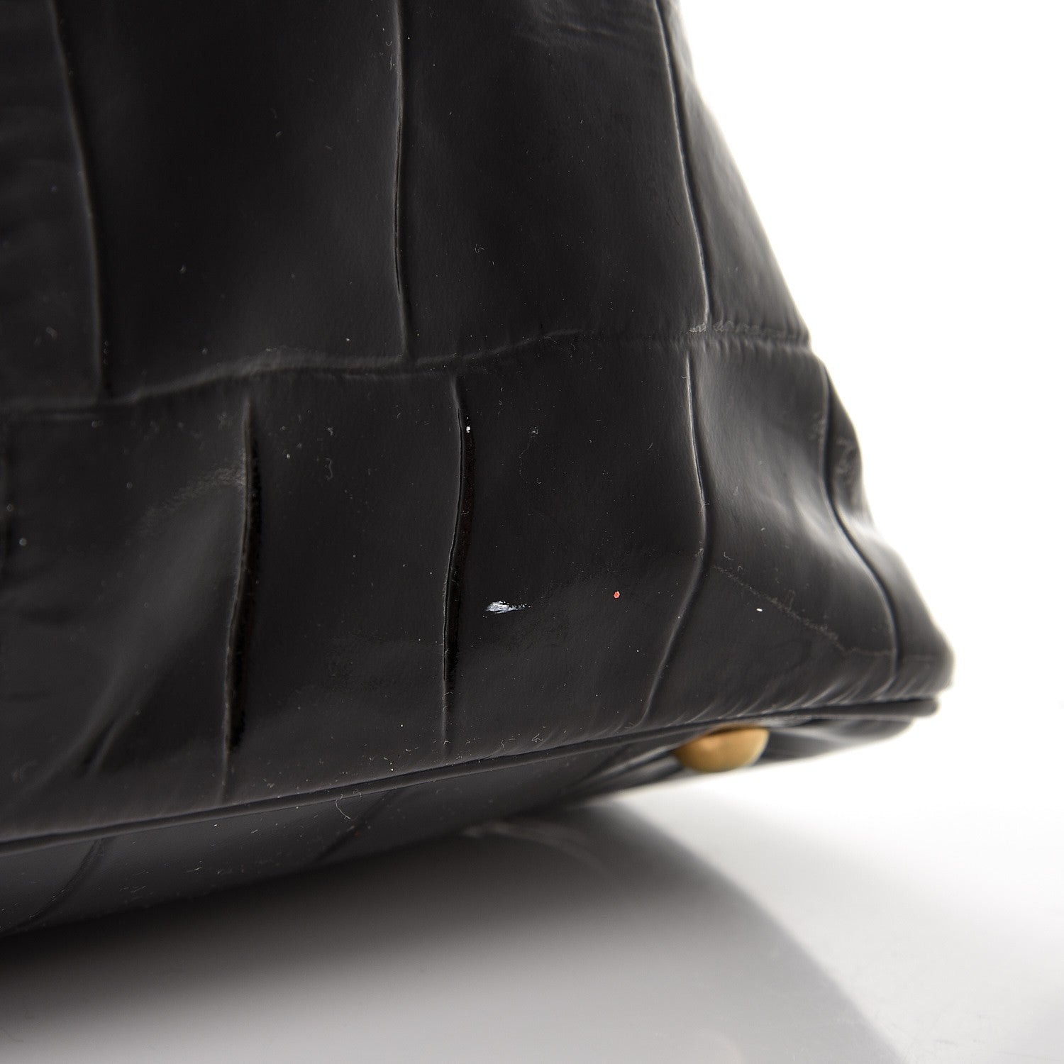 Saint Laurent Crocodile Embossed Patent Large Muse Black 11 of 15