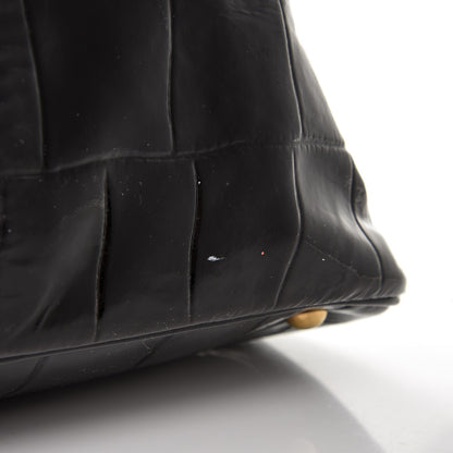 Saint Laurent Crocodile Embossed Patent Large Muse Black 11 of 15
