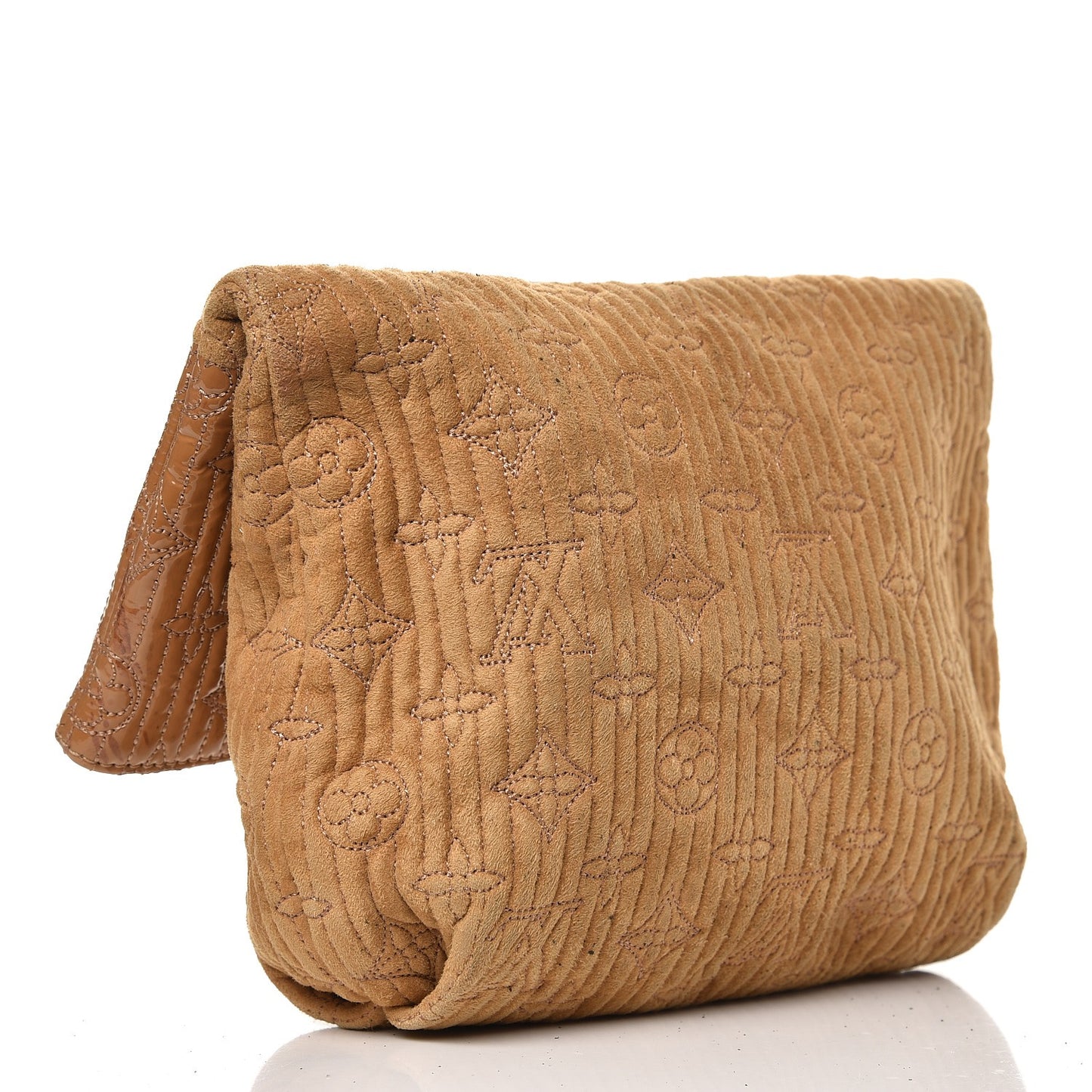 Suede Monogram Motard Afterdark Clutch Powder
