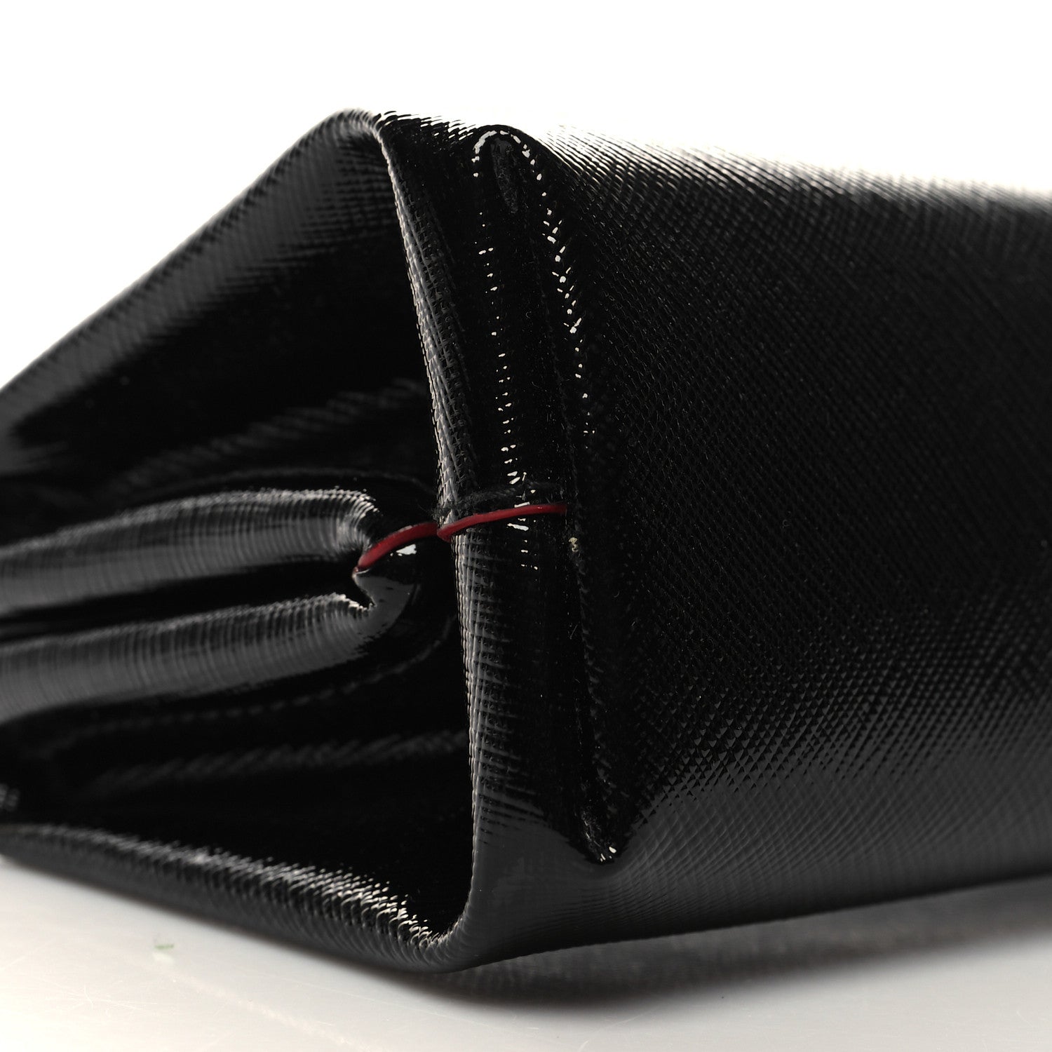 Prada Saffiano Vernice Frame Clutch Black 9 of 10