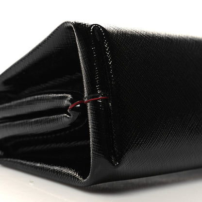 Prada Saffiano Vernice Frame Clutch Black 9 of 10