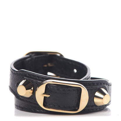 Balenciaga Agneau Arena Classic Hardware Triple Tour Bracelet S Black 1 of 6