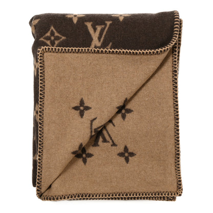 Louis Vuitton Wool Cashmere Neo Monogram Blanket Marron 2 of 3